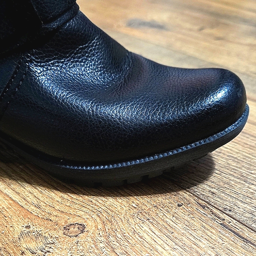 Clarks Black Ankle Boots with Buckle Details - Picture 7 of 9